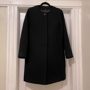 Collarless Wool Coat